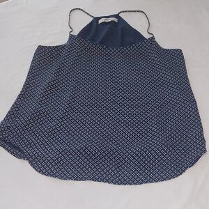 LOFT Midnight Blue Patterned Camisole.Size Small .